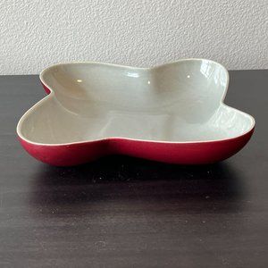 Vintage Red Wing Pottery Dish B1405 Burgundy B Series Gray Interior Vintage